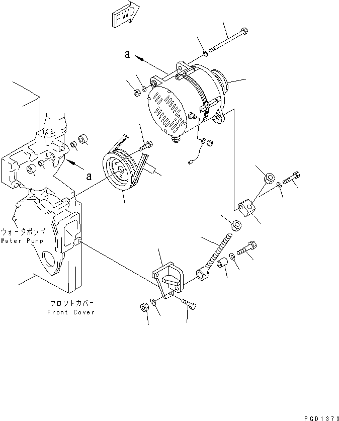 ALTERNATOR A. (50A),(SEE FIG.A6010-B4E9) (600-825-6310) KOMATSU