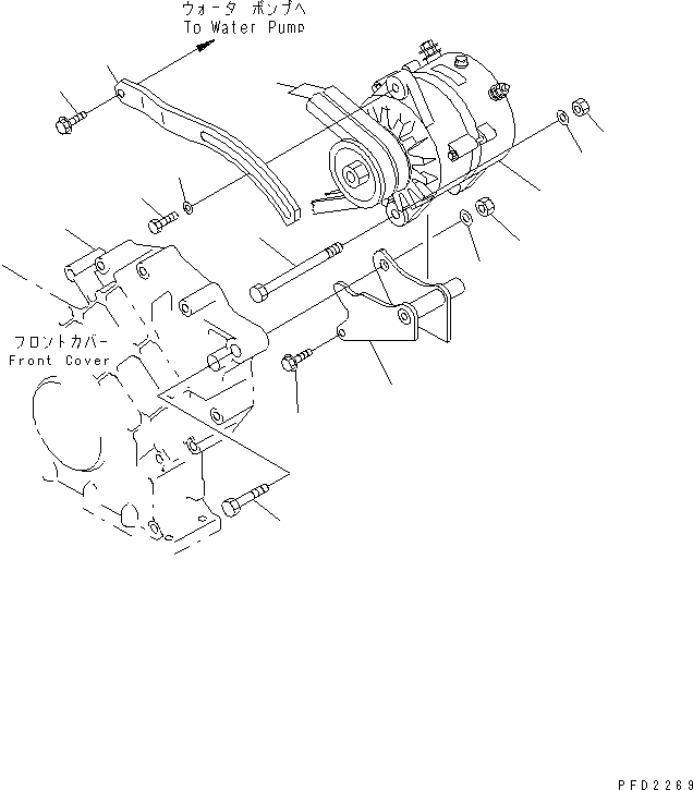 ALTERNATOR A. (60A),(SEE FIG.A6010-B2D2A) (\1\600-825-6250) KOMATSU