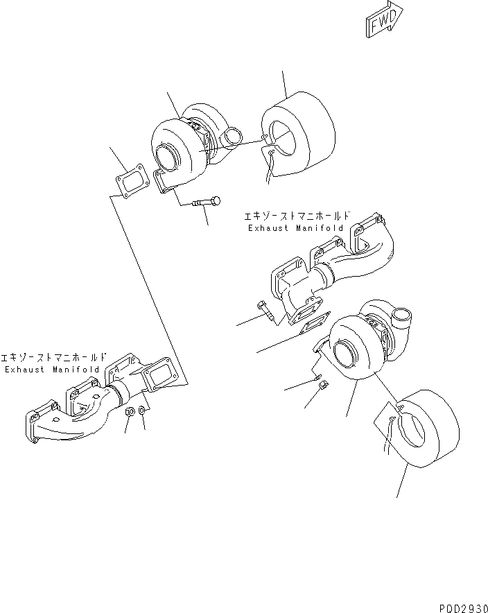 TURBOCHARGER ASS'Y,(SEE FIG.A1530-B6E8B) (6162-85-8701) KOMATSU