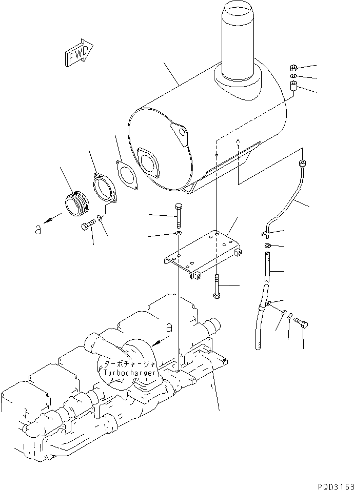 MUFFLER,(WITH GLASSWOOL) 6162-15-5680 KOMATSU