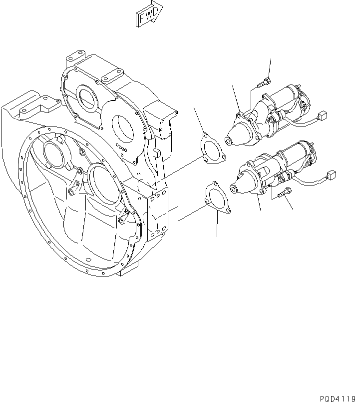 STARTING MOTOR ASS'Y,(11KW) (SEE FIG.A6210-C4C3Z) (600-813-9531) KOMATSU
