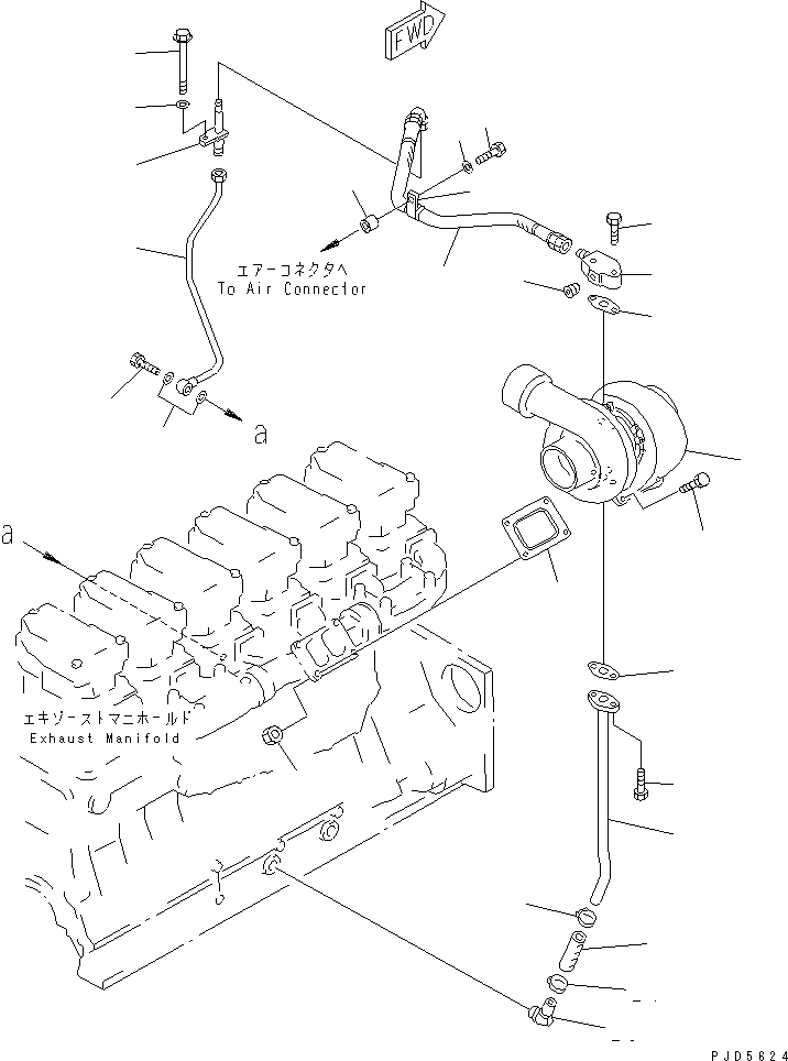 TURBOCHARGER ASS'Y,(SEE FIG.A1530-B4A9A) (6505-52-5360) KOMATSU