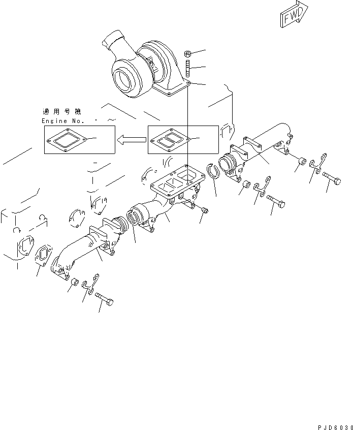 TURBOCHARGER ASS'Y,(SEE FIG.141) (6502-12-9004) KOMATSU