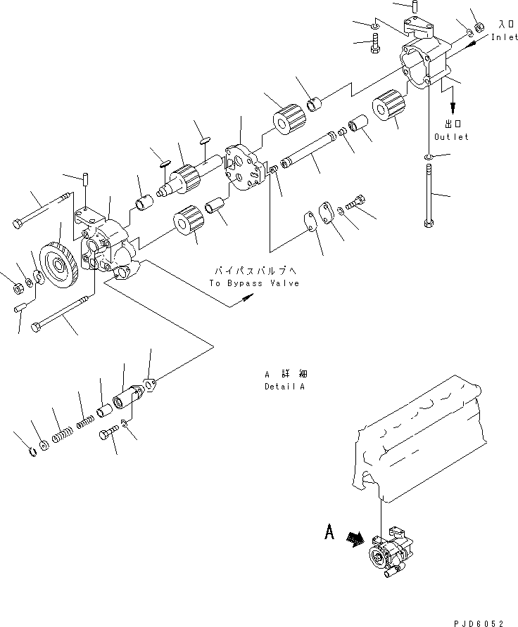 Масляный насос в сборе 6128-52-1012 KOMATSU