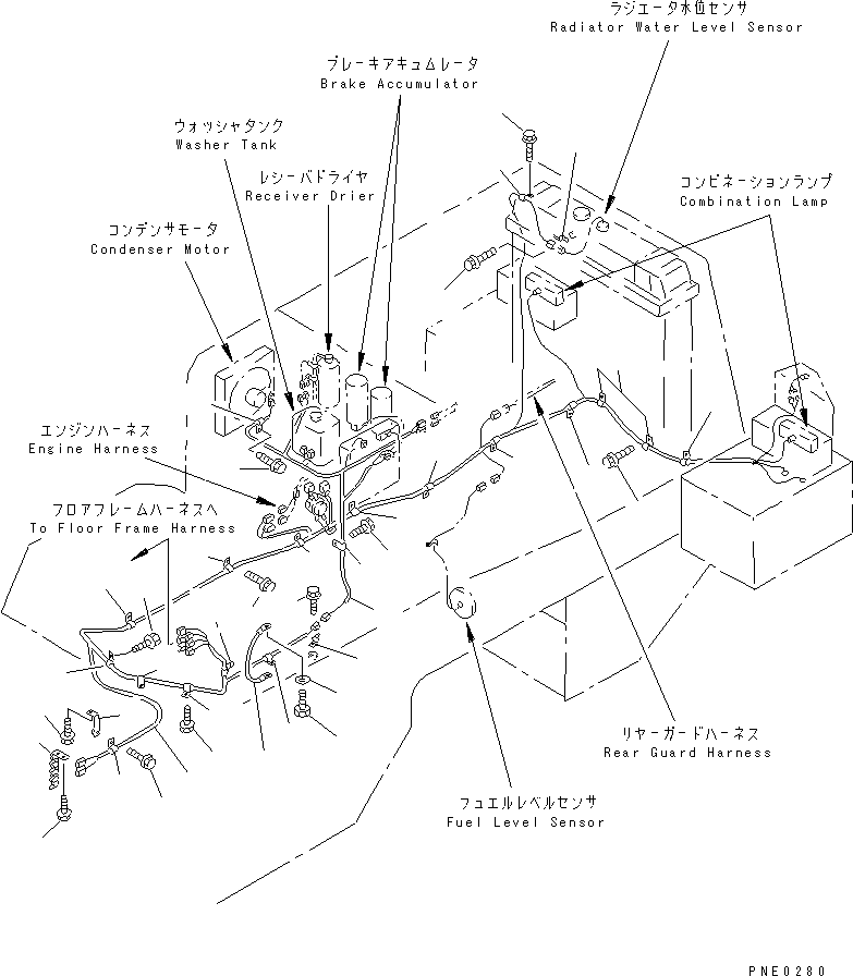 WIRING HARNESS,REAR FRAME 424-06-22110 KOMATSU