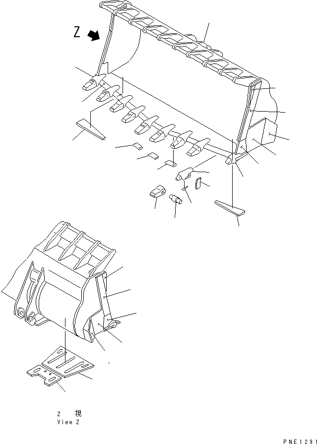 BUCKET ASS'Y,WITH TOOTH 427-831-1602 KOMATSU