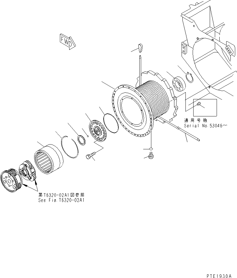 DRUM,AUXILIARY 23S-75-52140 KOMATSU