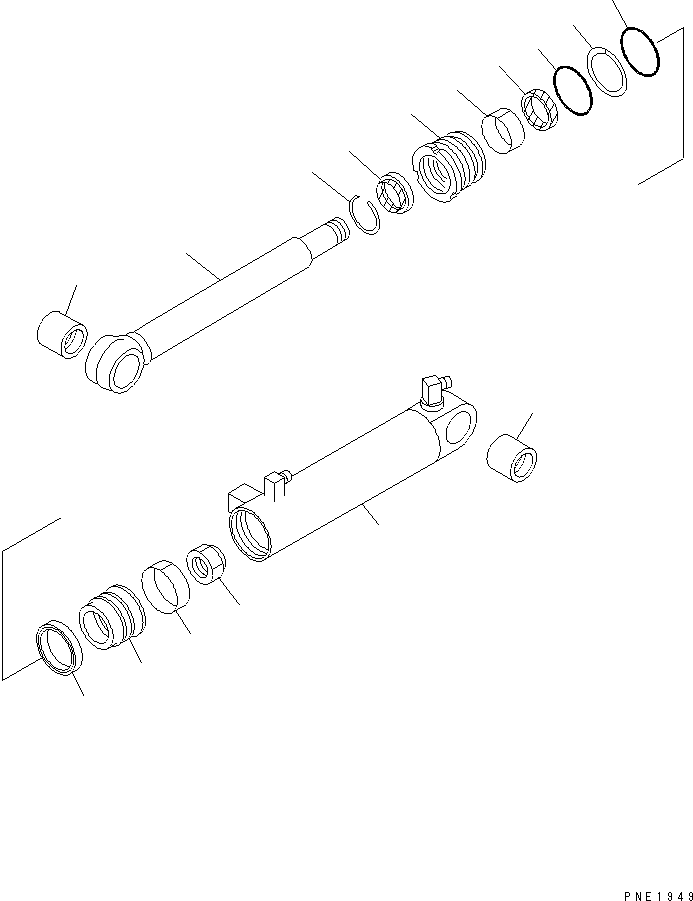 CYLINDER ASS'Y,FRONT R.H. AND REAR L.H. 23S-63-08060 KOMATSU