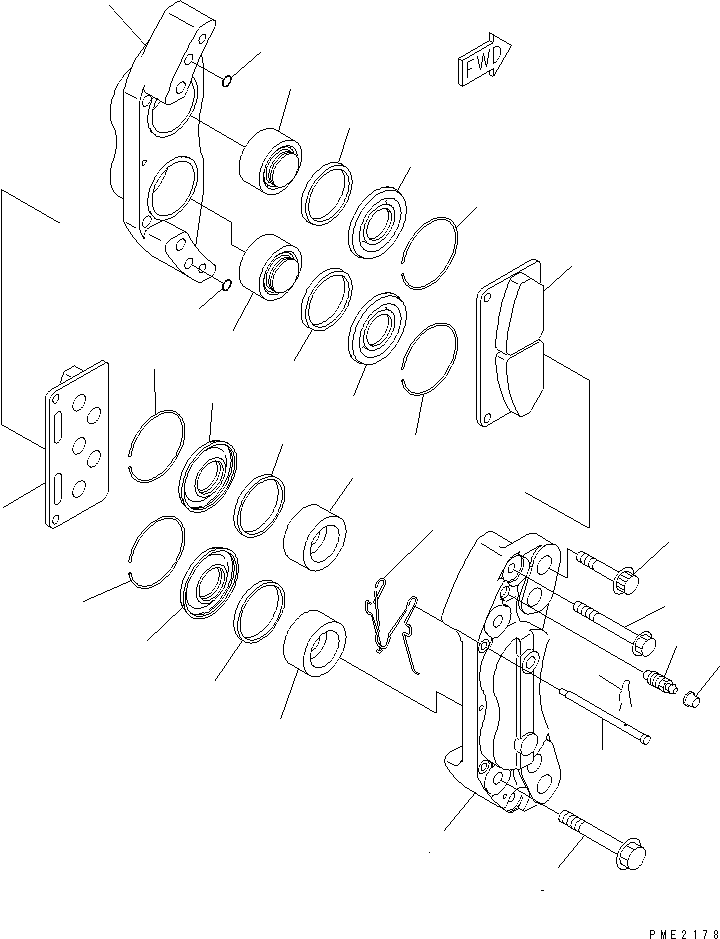 BRAKE ASS'Y,FRONT, L.H. 22T-22-13922 KOMATSU