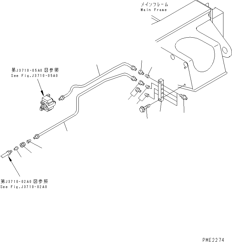 TUBE,REAR, L.H. 22T-48-22140 KOMATSU