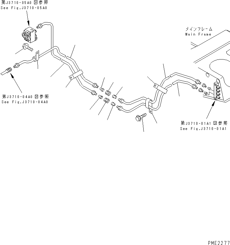 TUBE,FRONT, R.H. 22T-48-22150 KOMATSU