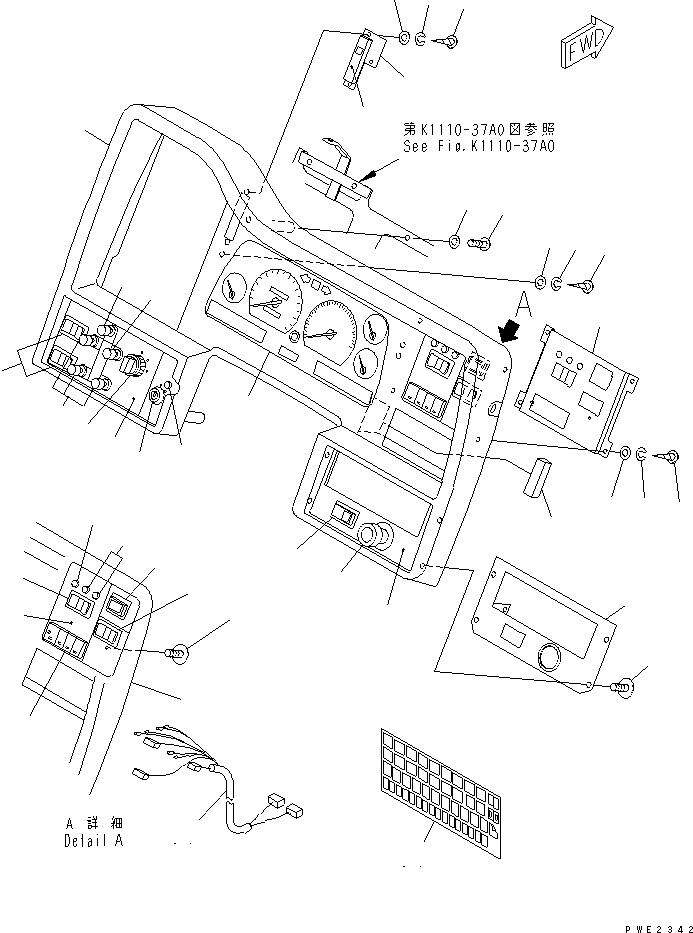 PLATE, OPERATING,SWITCH 23S-V11-5210 KOMATSU