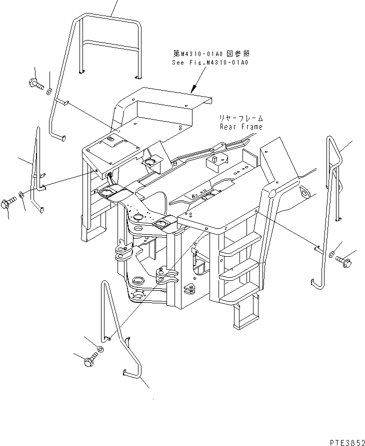HANDRAIL,FRONT L.H. 425-54-25210 KOMATSU
