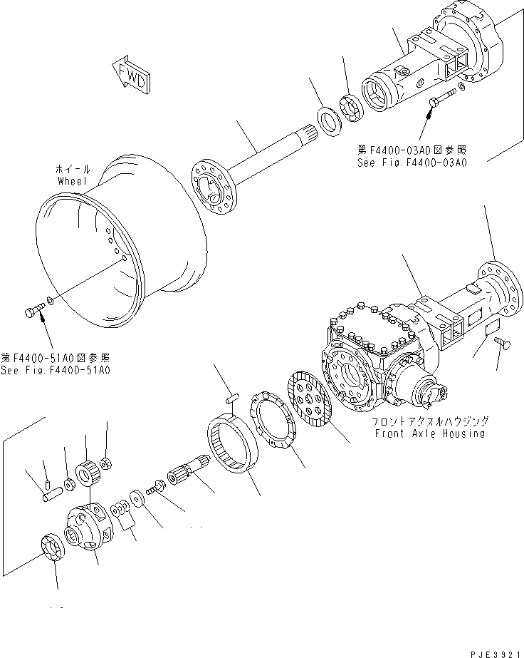 AXLE ASS'Y,FRONT 418-22-20011 KOMATSU