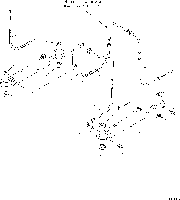 CYLINDER ASS'Y,R.H. (SEE FIG. Y1622-01A0) (\0\707-00-08751) KOMATSU