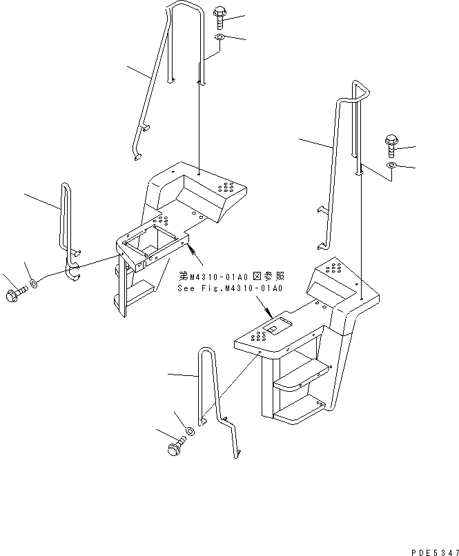 HAND RAIL,REAR R.H. 423-54-25141 KOMATSU