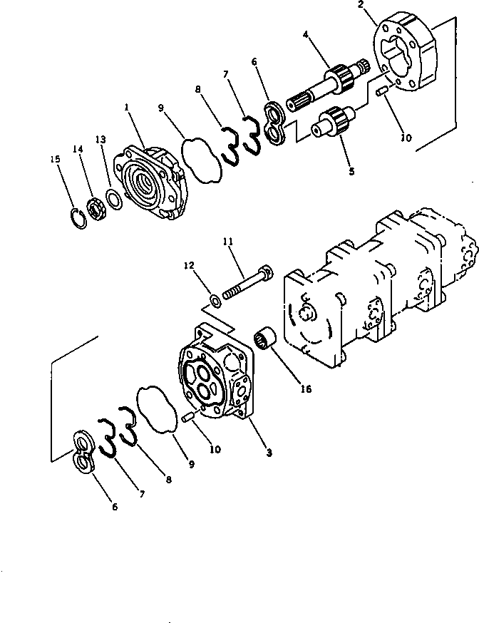PUMP ASS'Y,(FOR PILOT PRESSURE) \0\705-12-38210 KOMATSU