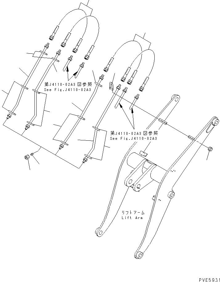 Трубка левая 415-V88-2131 KOMATSU