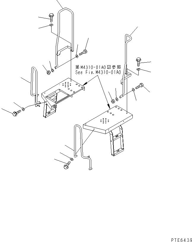 HAND RAIL,FRONT, L.H. 424-54-25211 KOMATSU