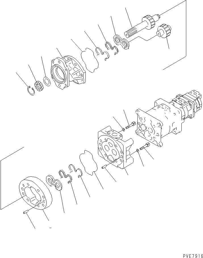 PUMP ASS'Y,(SAR4-112+3-100+1-32+1-14) 705-58-45000 KOMATSU