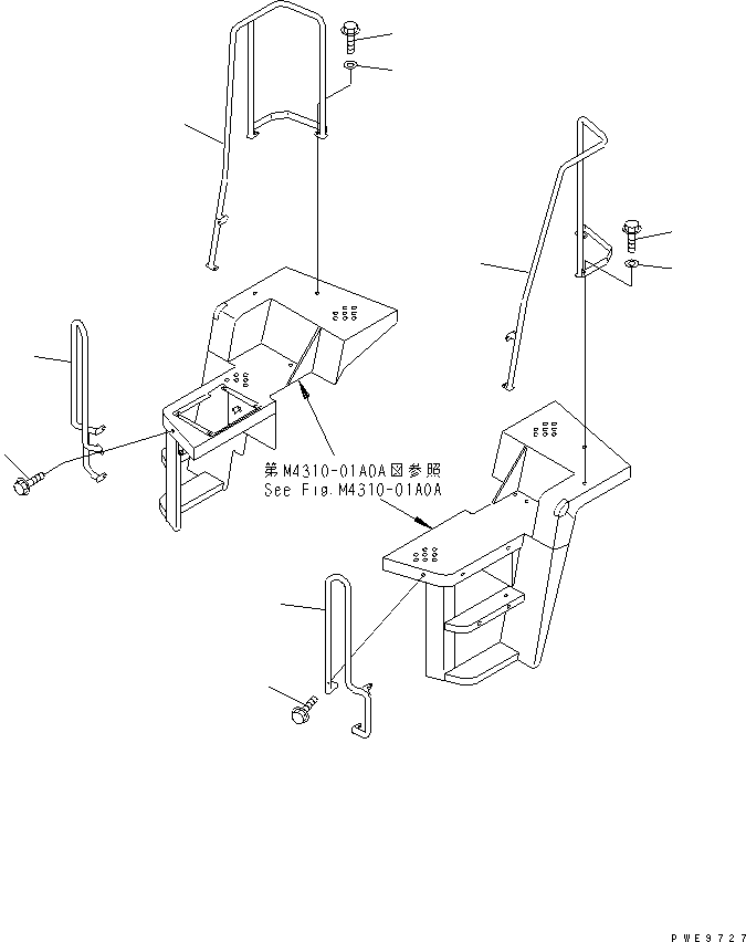 HAND RAIL,REAR L.H. 424-54-25150 KOMATSU