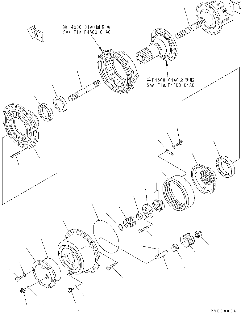 Бортовой редуктор в сборе 41K-22-22000 KOMATSU