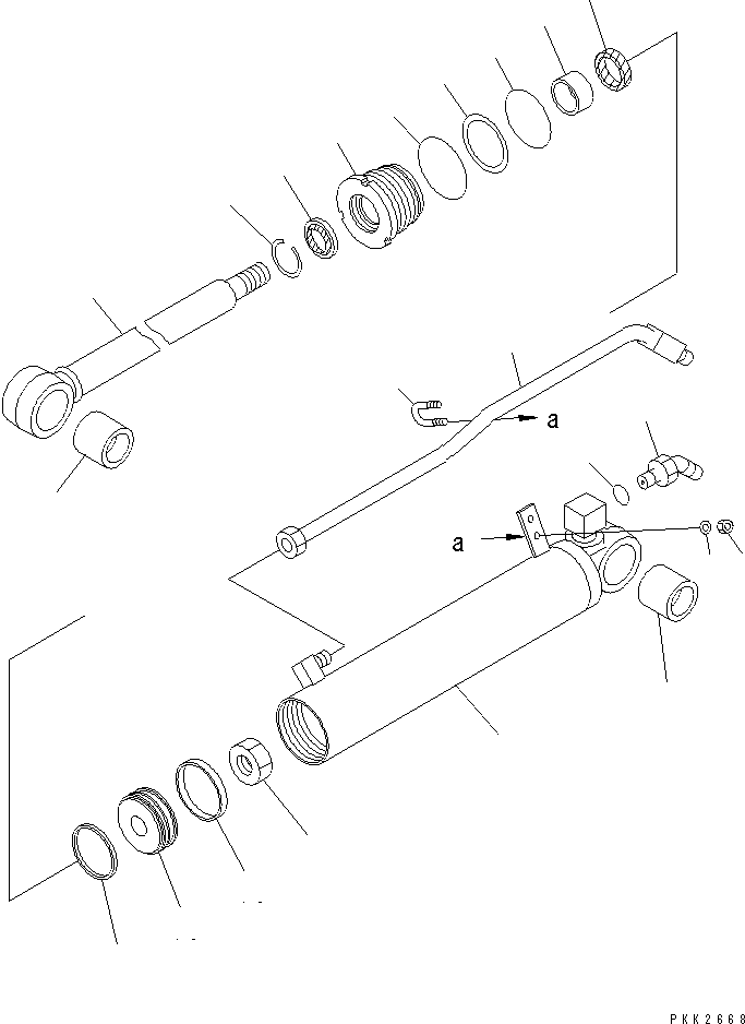 цилиндр в сборе, левый 114-63-02350 KOMATSU