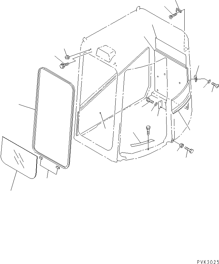 GLASS,F/UNDER 22U-54-14540 KOMATSU