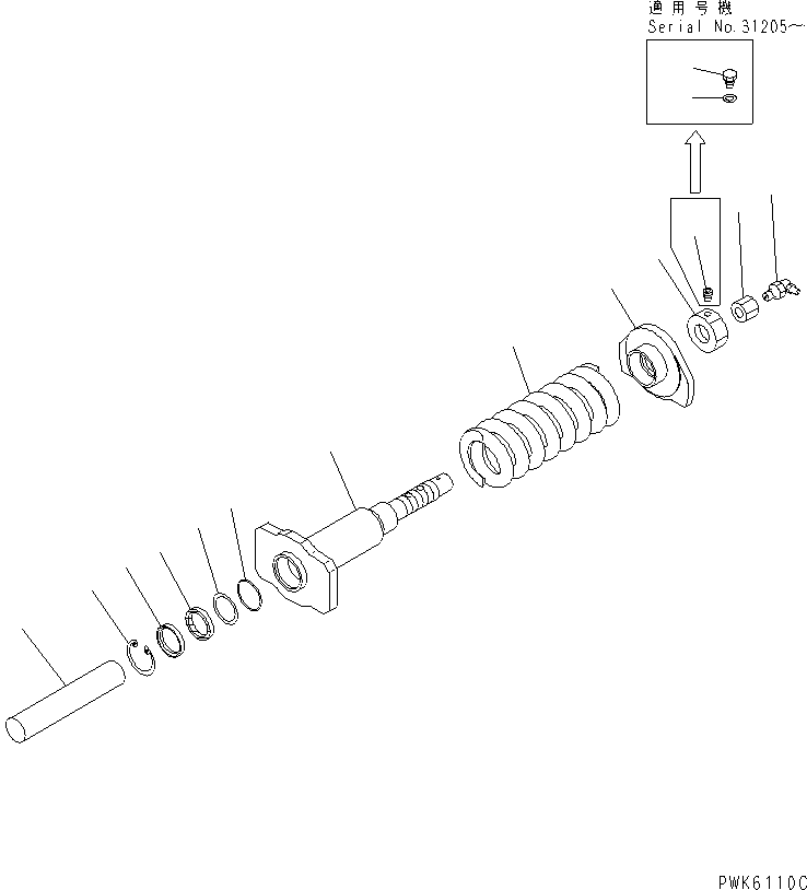 SPRING,RECOIL \0\20T-30-82130 KOMATSU