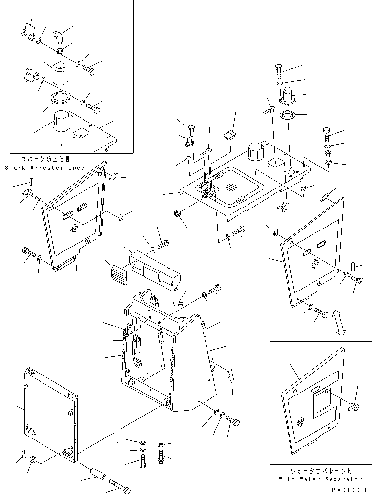 COVER,L.H. (WITH WATER SEPARATOR) 114-X16-5480 KOMATSU