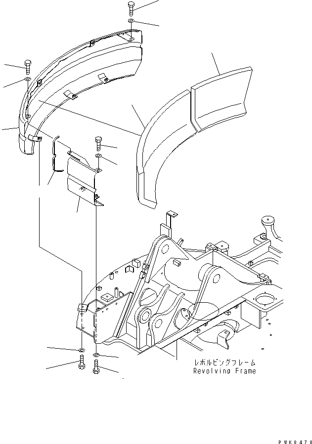 COVER ASS'Y,R.H. 21W-46-32102 KOMATSU