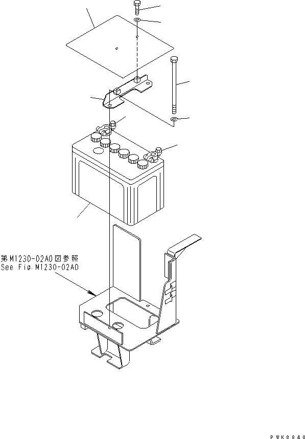 BATTERY (95D31R) 22M-06-12130 KOMATSU
