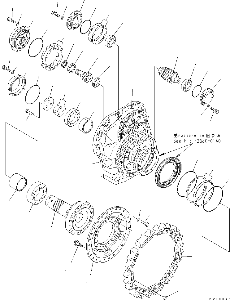 FINAL DRIVE ASS'Y,L.H.(FOR D61P.PX-1) (134-27-00013) KOMATSU