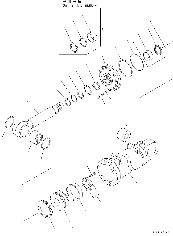 CYLINDER,L.H. 198-63-52840 KOMATSU