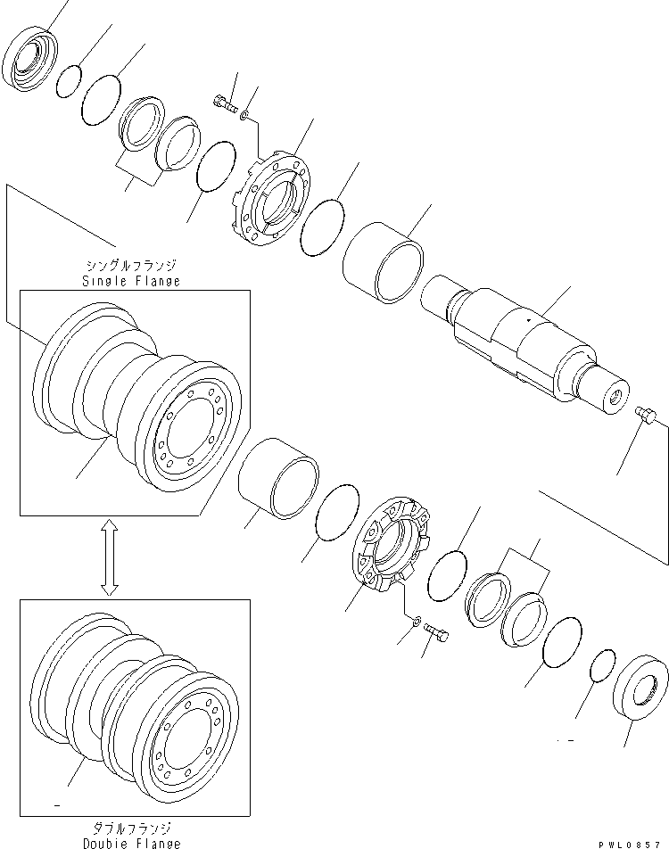 TRACK ROLLER ASS'Y,DOUBLE 198-30-00433 KOMATSU