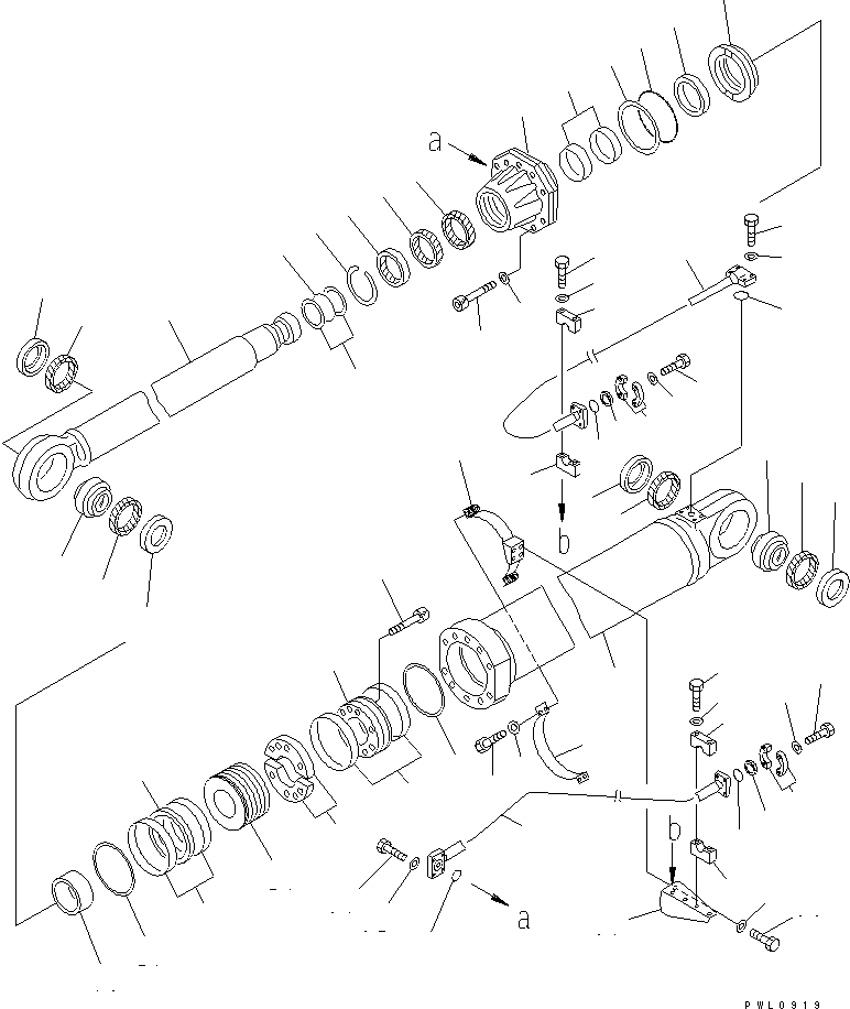 Цилиндр в сборе, левый 21T-63-02410 KOMATSU