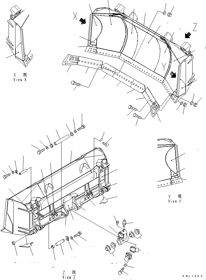 Пластина левая (сварная) 198-72-53380 KOMATSU