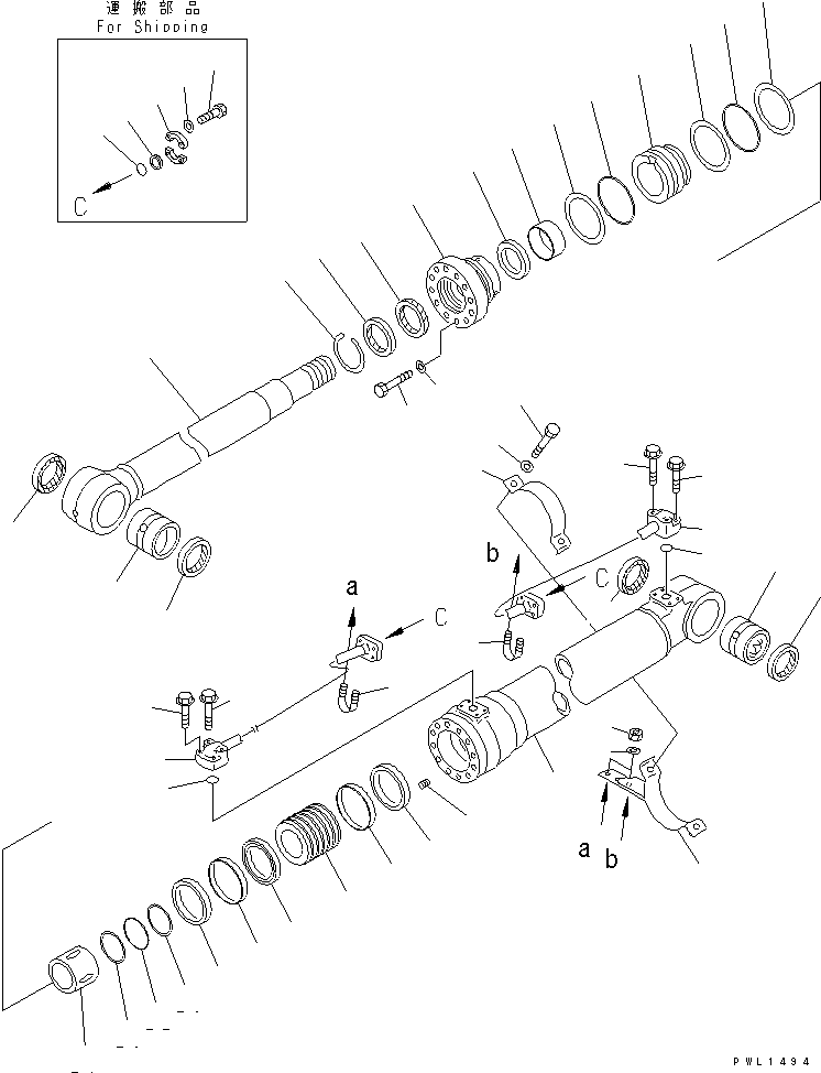 Цилиндр в сборе 205-63-03150 KOMATSU
