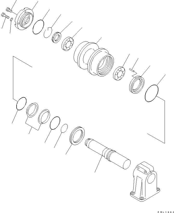Поддерживающий каток в сборе 195-30-01341 KOMATSU