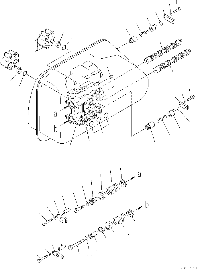 VALVE ASS'Y,BLADE LIFT AND RIPPER 701-43-28000 KOMATSU