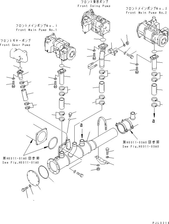 Трубка 21T-62-69230 KOMATSU