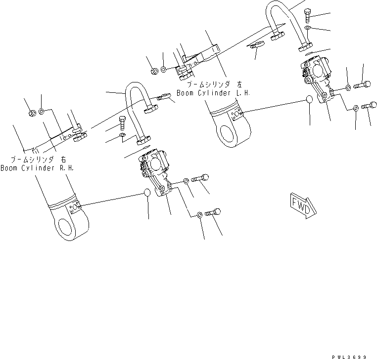 Трубка правая 22U-62-14540 KOMATSU