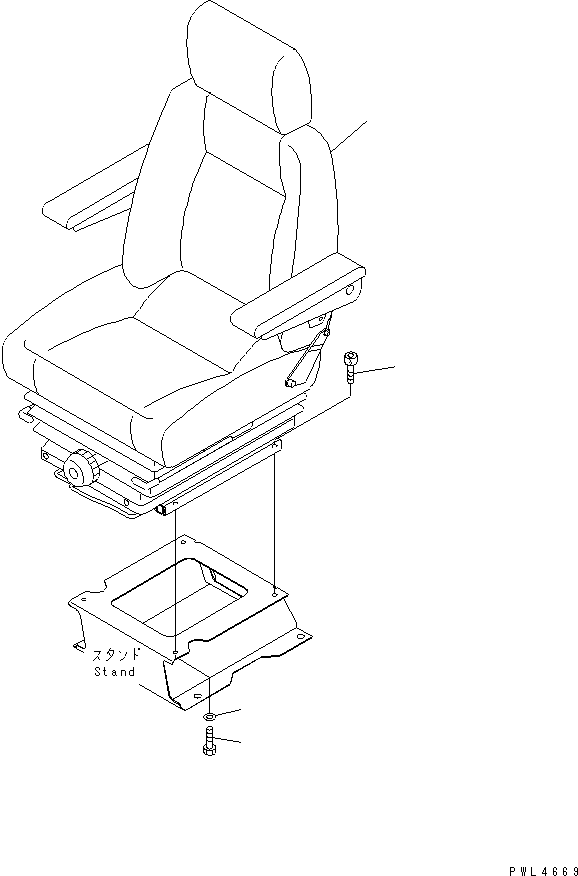SEAT ASS'Y,(SEE FIG.Y1570-01A1) (21N-57-31100) KOMATSU