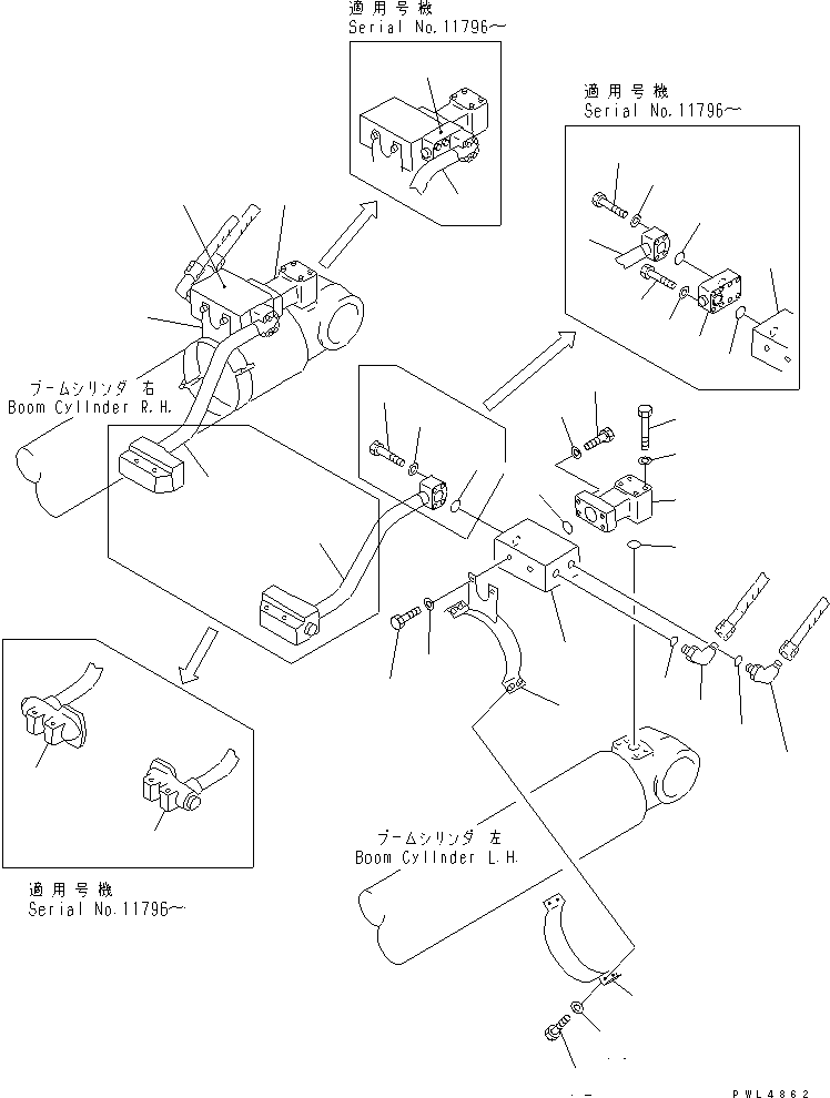 Трубка правая 208-62-34451 KOMATSU