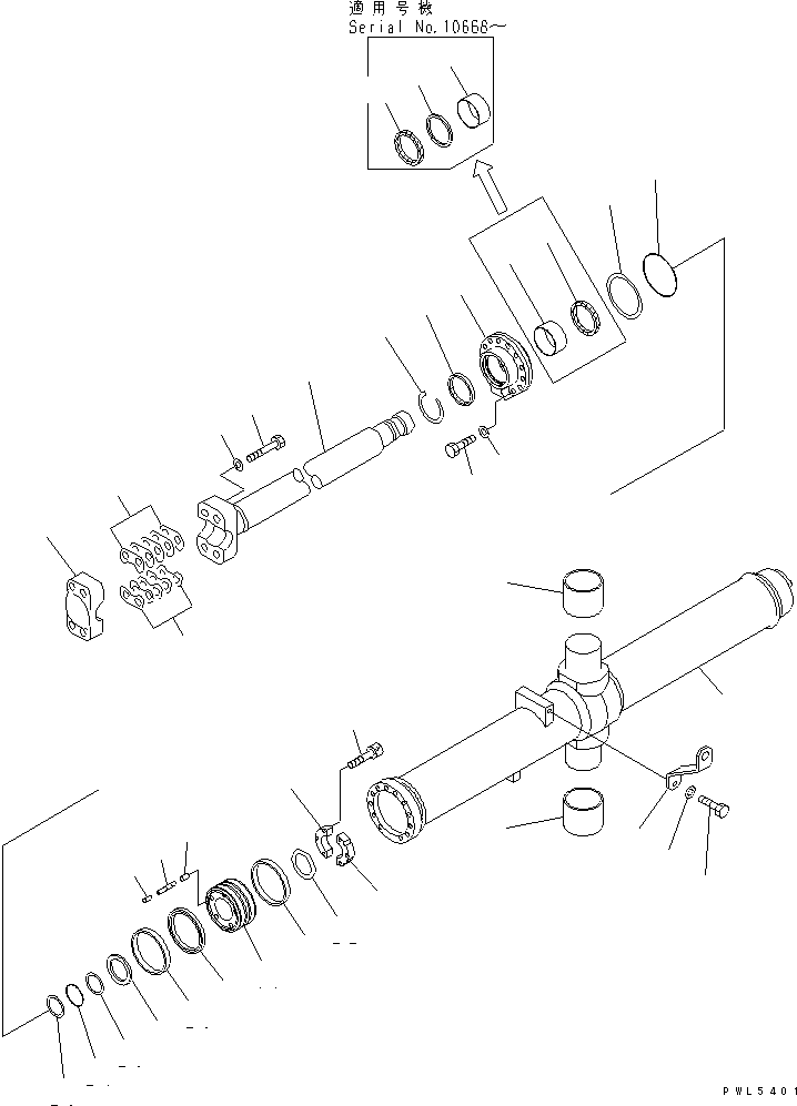 CYLINDER,L.H. 198-63-15342 KOMATSU