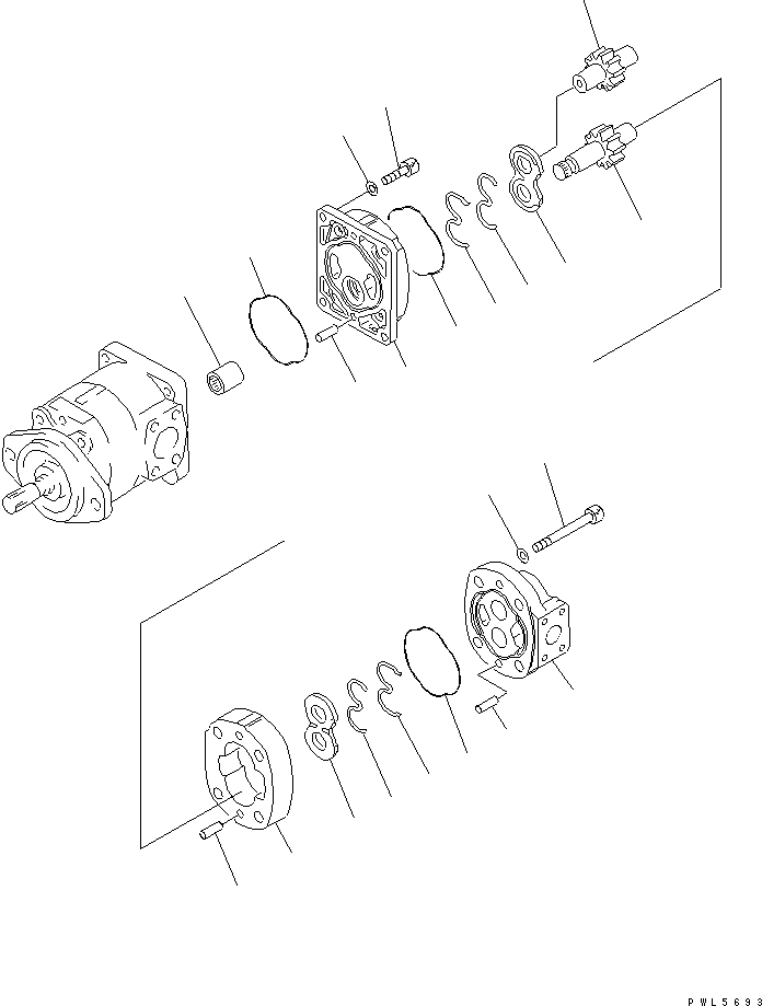 PUMP ASS'Y,(SAR50+50) (705-52-22100) KOMATSU