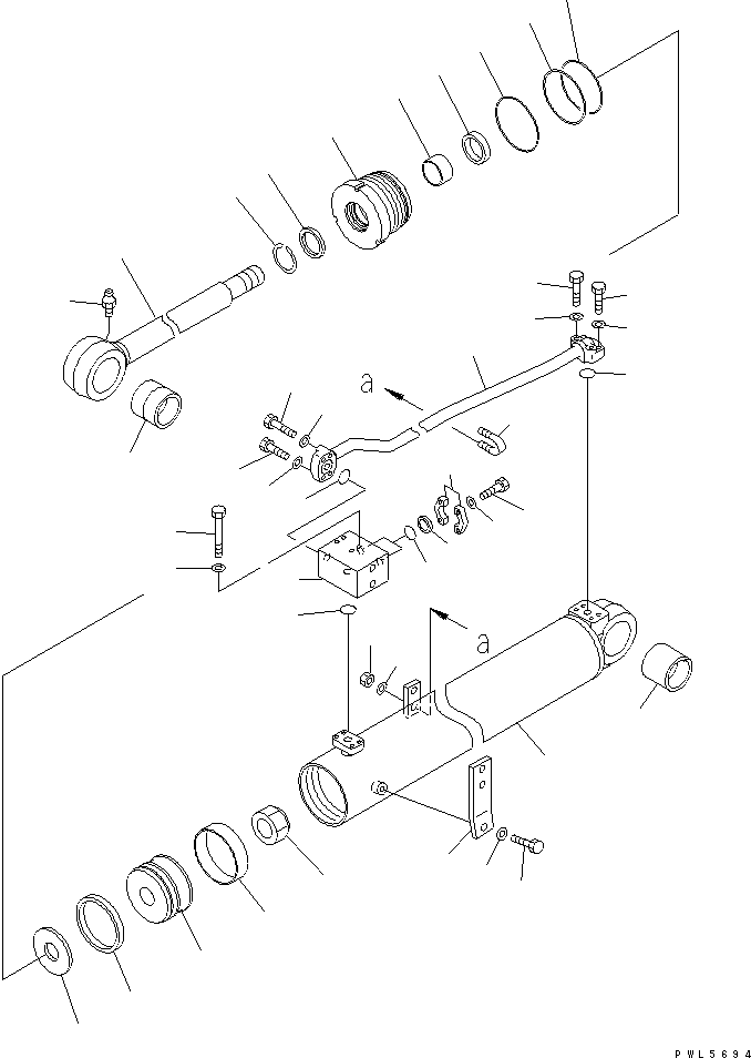 CYLINDER ASS'Y,REAR 196-63-29410 KOMATSU