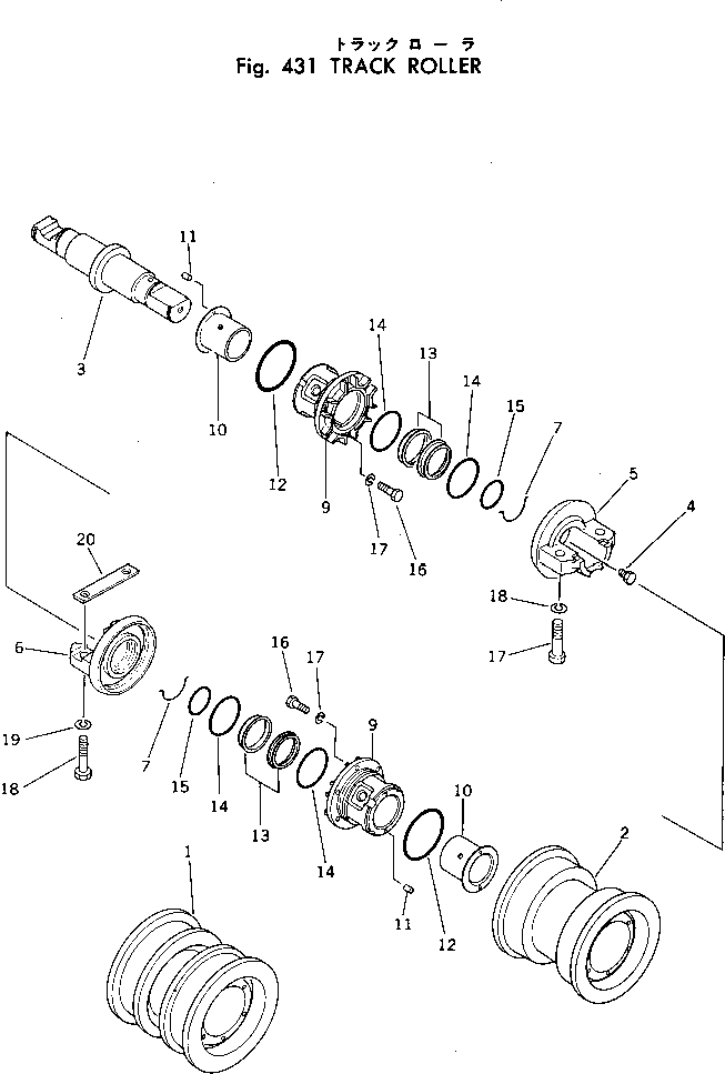 TRACK ROLLER ASS'Y,SINGLE FLANGE 175-30-00489 KOMATSU