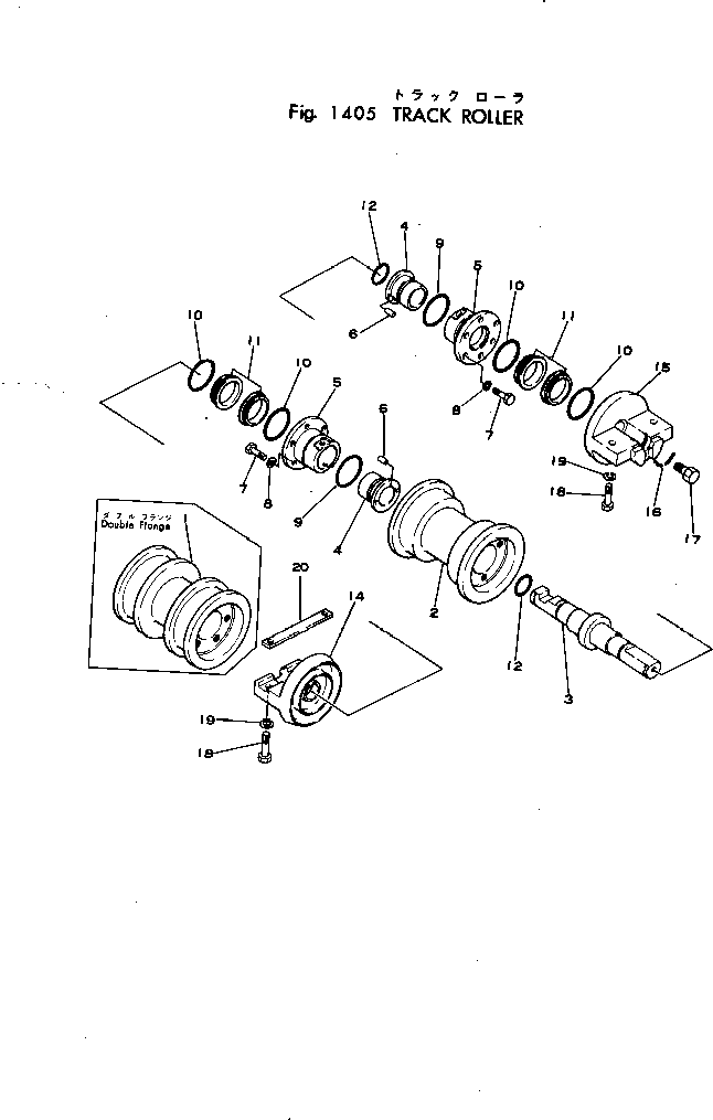 TRACK ROLLER ASS'Y,DOUBLE FLANGE 101-30-00032 KOMATSU