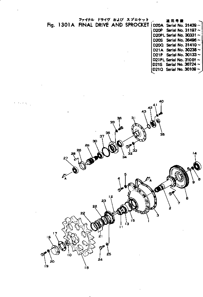 SHAFT,SPROCKET 101-810-1122 KOMATSU